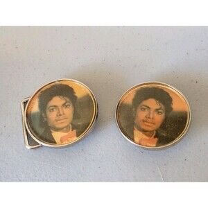 Lot Of 2 Vintage Michael Jackson Belt Buckles